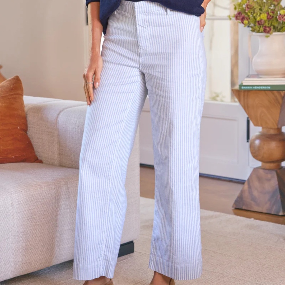 NWT Frank & Eileen Wexford Stripe Linen Pant Size 2